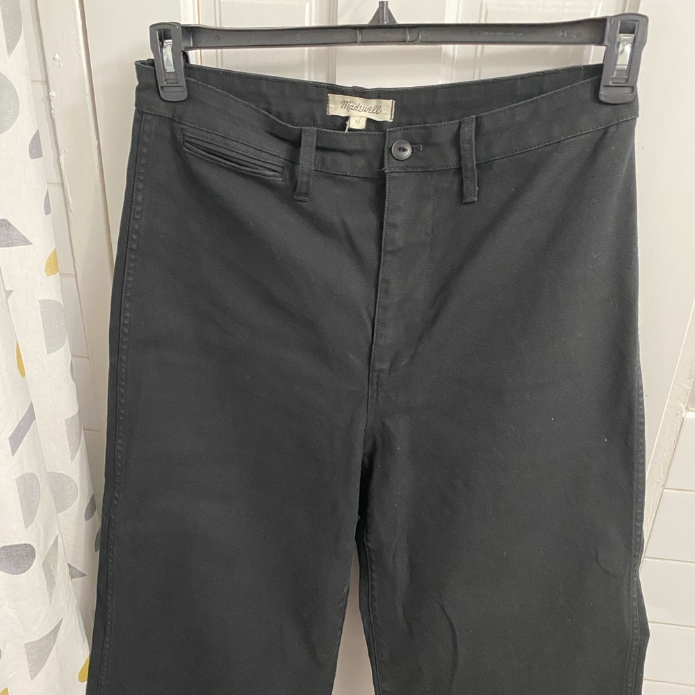 Madewell wide leg crop pants size 31 waist regular BLACK- mint condition